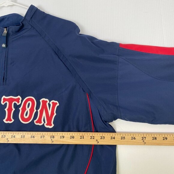 Boston Red Sox Jacket Mens Size L Blue Majestic Cool Base Windbreaker MLB - Picture 7 of 16